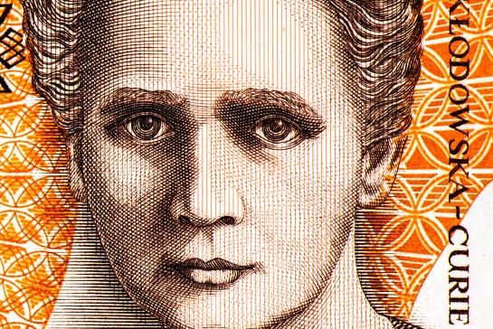 Marie Skłodowska Curie portrait. Poland 20,000 Zlotych banknote.