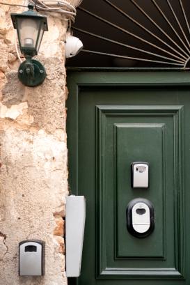 AirBnB door with key lockers