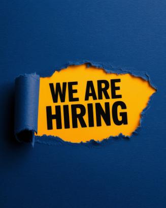 Recruitment Announcement with Torn Paper Background