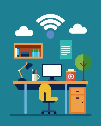 With a stable wifi connection and plenty of desk space this is the ideal setting for remote work